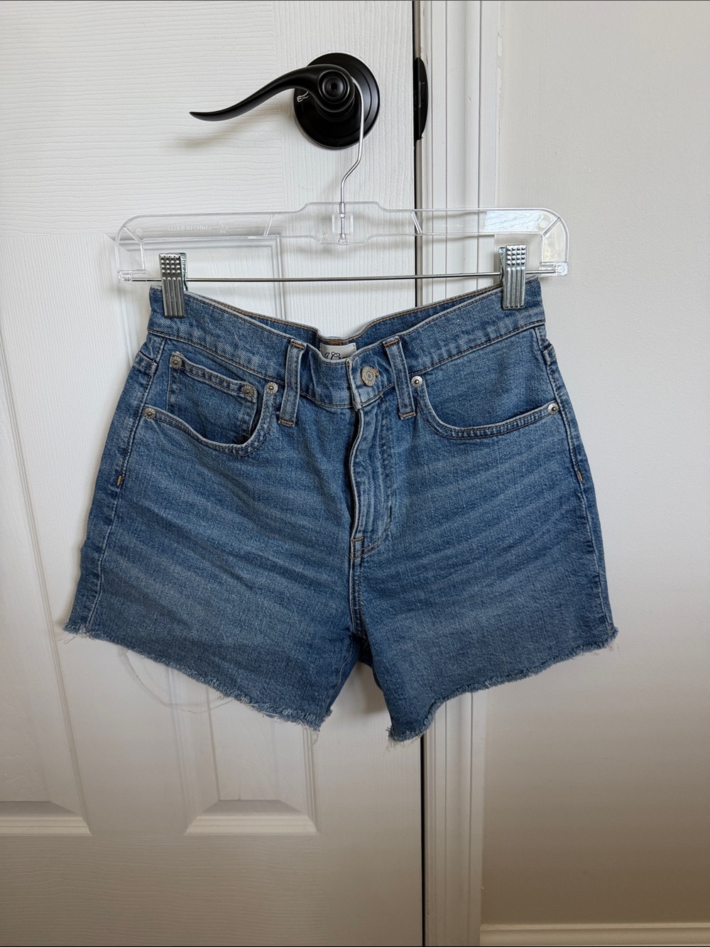 J. Crew Medium Blue High-Rise Cutoff Denim Shorts